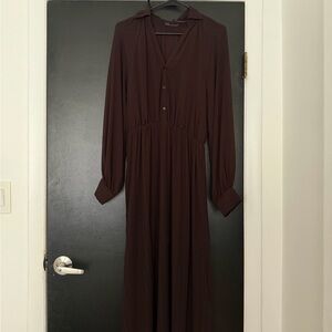Zara Dark Brown Long Sleeve Dress